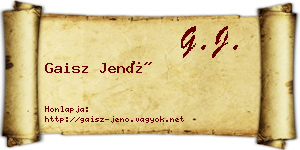Gaisz Jenő névjegykártya