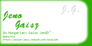 jeno gaisz business card